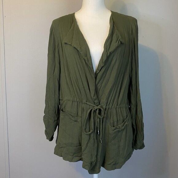 Torrid Army Green Utility Jacket Size 2 - Picture 1 of 10